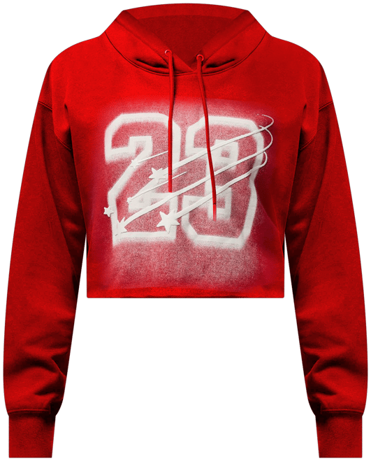 Jordan Flight Fleece Rövidített szabású, szatén bélésű női kapucnis pulóver