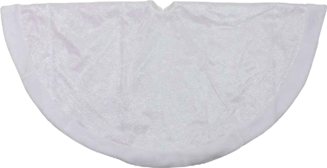 48" Iridescent Glitter Snowflake Christmas Tree Skirt with Faux Fur Trim