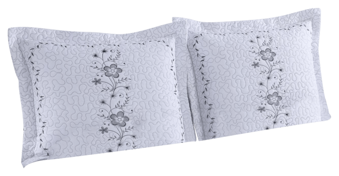 2 Pcs Embroidered Floral Pillow Shams King