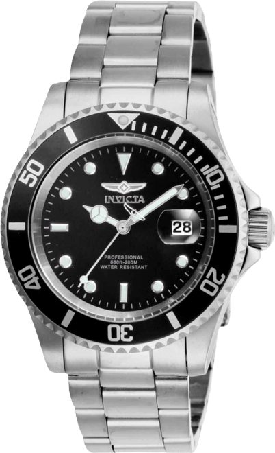 Men's 26970 Pro Diver Quartz 3 Hand Black Dial Watch
