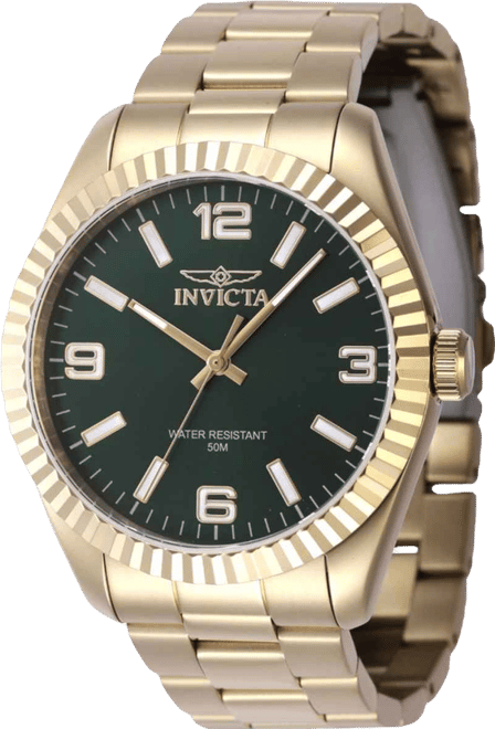 Men's 47459 Specialty Quartz 3 Hand Green Dial Watch
