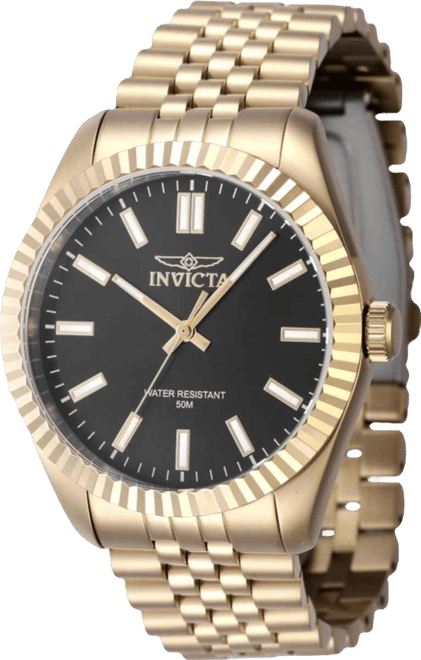 Men's 47488 Specialty Quartz 3 Hand Black Dial Watch