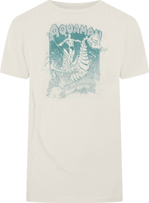 Mens Dc Comics Aquaman Catch A Wave Short Sleeve Adult Tee / T-Shirt