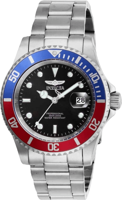 Men's 47354 Pro Diver Quartz 3 Hand Black Dial Watch