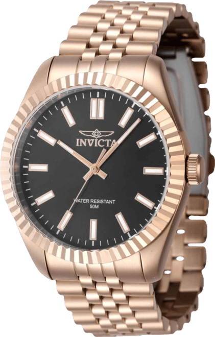 Men's 47492 Specialty Quartz 3 Hand Black Dial Watch