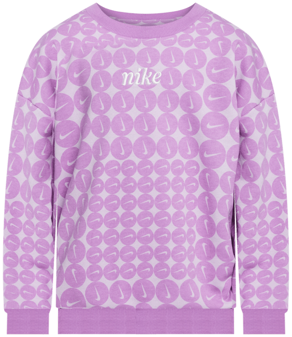 Nike Essentials Sudadera de cuello redondo de French Terry con estampado para preescolar