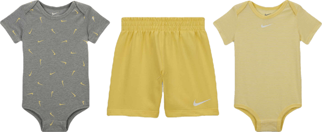Nike Essentials Baby 3-Piece Striped Swooshfetti Set