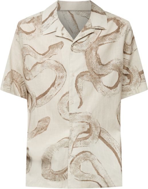 Men's Slim-Fit Printed Cotton Shirt