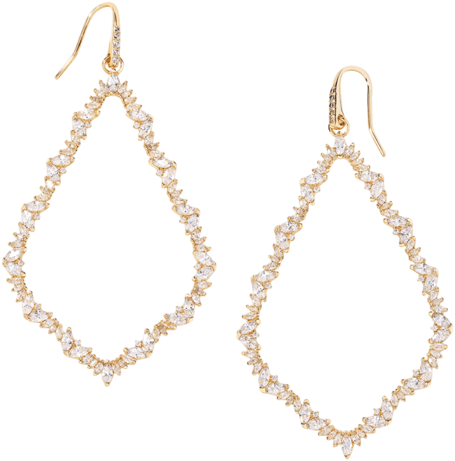 Crystal Open Frame Statement Earrings