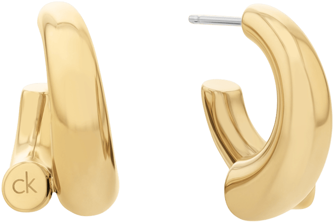 Silver-Tone Ck Spiral Curve Drop Earrings