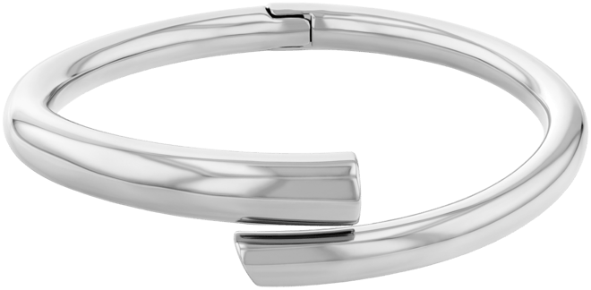 Silver-Tone Ck Spiral Hinge Bracelet