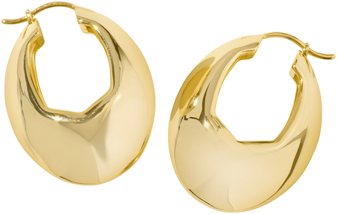 Liana Metal Oval Hoop Earrings