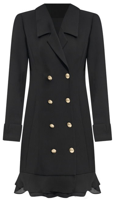 Women's Chiffon-Hem Blazer Dress