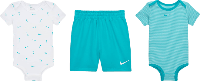 Nike Essentials Baby (12-24M) 3-Piece Striped Swooshfetti Set