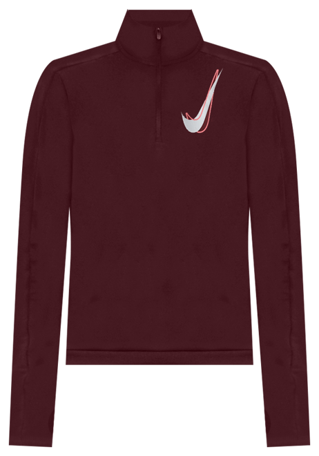 Nike Swoosh Dri-FIT hardlooptussenlaag met halflange rits voor dames
