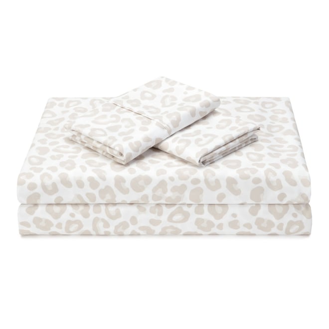 Premium Leopard Print Animal Patterned King Bed Sheet Set 4-Piece
