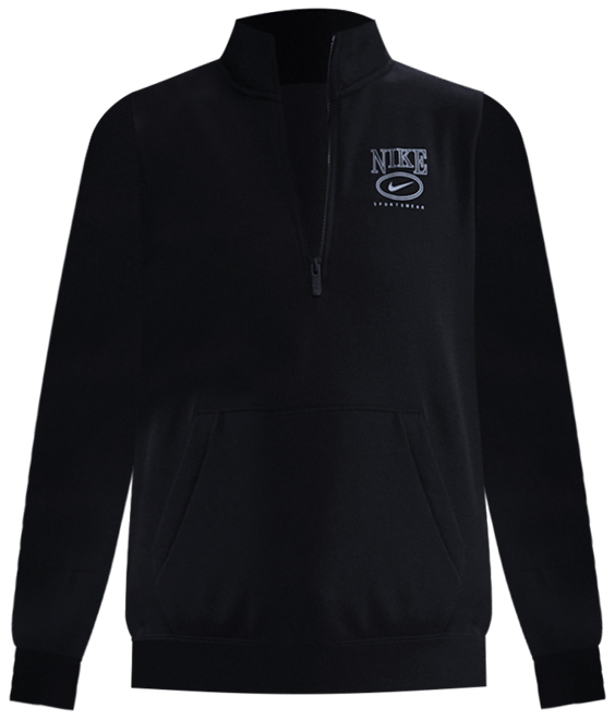 Nike Sportswear Club Fleece Playera de cuello alto con gráfico y medio cierre para mujer