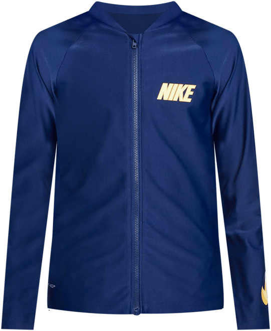 Nike Swim 3-D Swoosh Playera de manga larga con cierre Hydroguard para niño talla grande