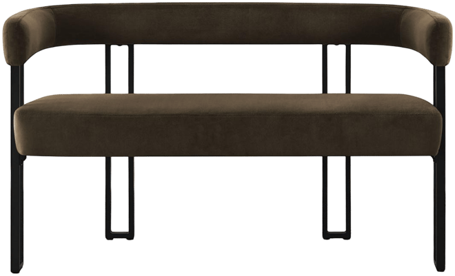 Velvet Upholstered 2-Seater Bench, Modern Loveseat Sofa for Living Room, Bedroom, or Entryway-