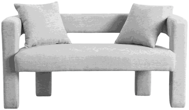 Modern Chenille Loveseat Bench, Upholstered 2-Seater Sofa with Pillows, Small Accent Couch for Bedroom or Living Room-