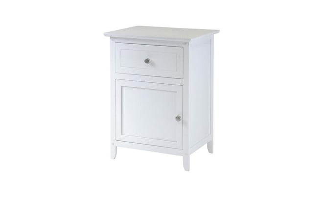 Bedroom Bedside Table – 1-Drawer Nightstand with Storage Shelf, Compact End Table for Home Use