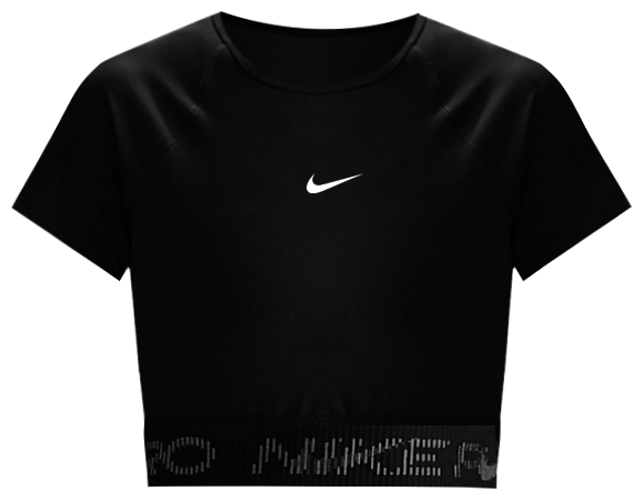 Nike Pro Women's Dri-FIT Short-Sleeve Cropped Graphic Top