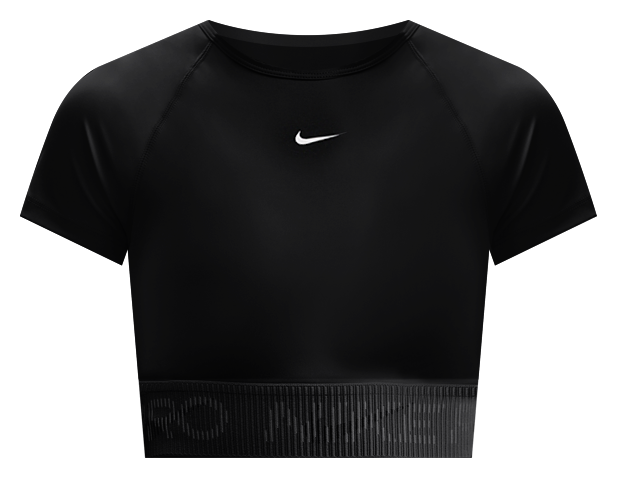 Nike Pro Dri-FIT Kısa Kollu Grafikli Crop Kadın Üstü