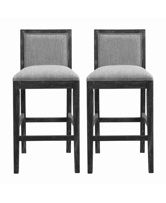 30.5-Inch Upholstered Bar Stools Set of 2, Retro Bar Chairs for Kitchen Island or Dining Room-