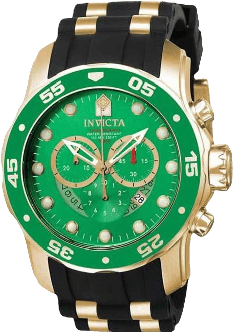 Men's 6984 Pro Diver Scuba Quartz Chronograph Green Dial Watch