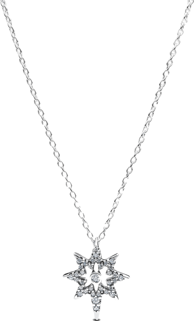 Silver North Star Pendant Necklace