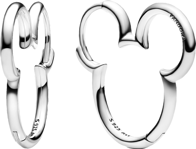 Pandora Sterling Silver Disney Mickey Mouse Silhouette Hoop