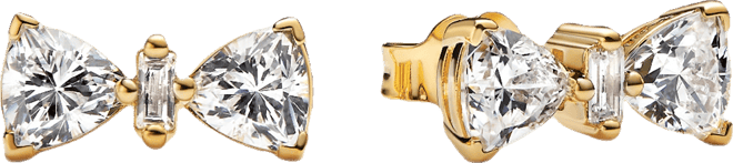 Gold-Plated Sparkling Bow Stud Earrings