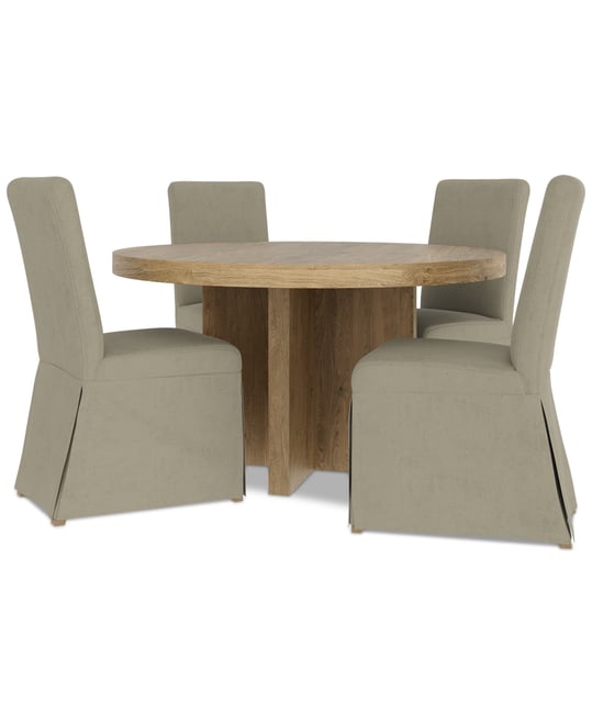 5pc Dining Set (Davie Round Table & 4 Estby Chairs)