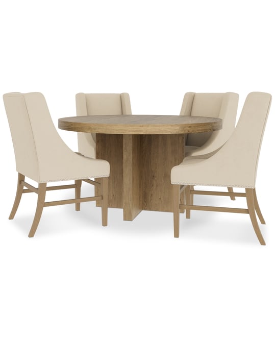5pc Dining Set (Davie Round Table & 4 Nelin Chairs)