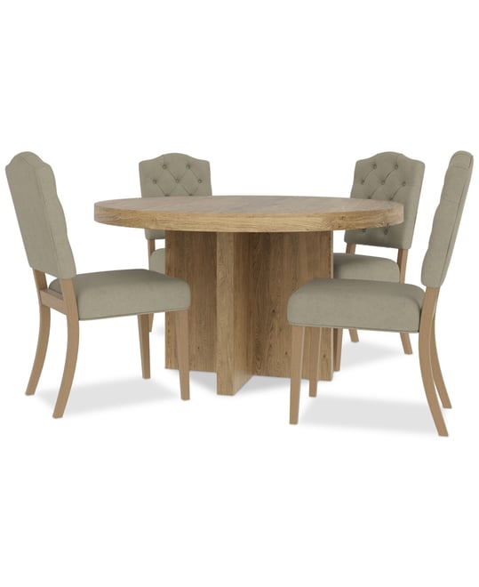 5pc Dining Set (Davie Round Table & 4 Jesilyn Chairs)