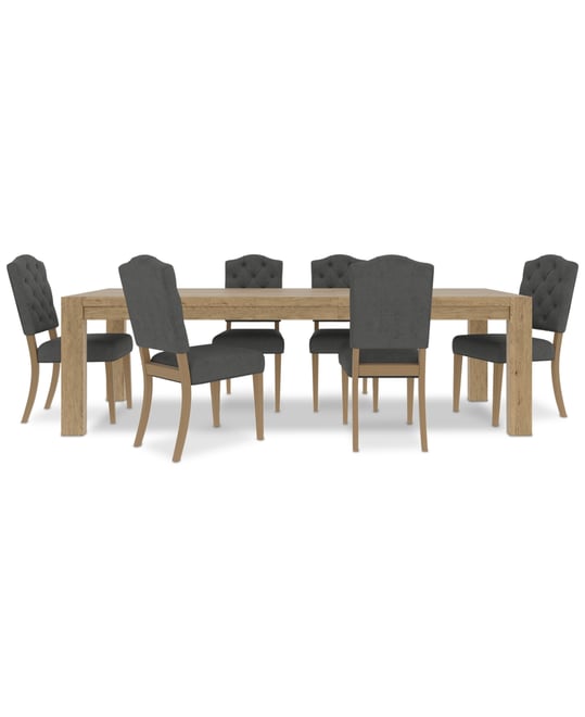 7pc Dining Set (Davie Rectangular Table & 6 Jesilyn Chairs)