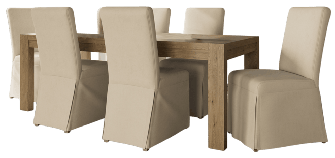 7pc Dining Set (Davie Rectangular Table & 6 Estby Chairs)