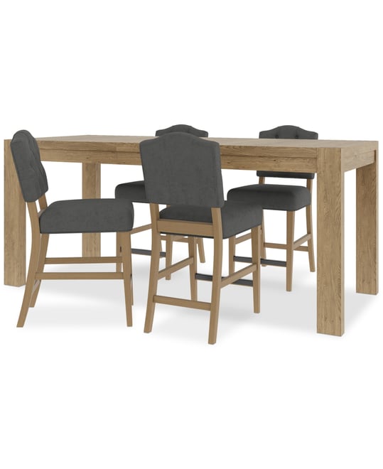 5pc Counter Height Dining Set (Davie Rectangular Table & 4 Jesilyn Stools)