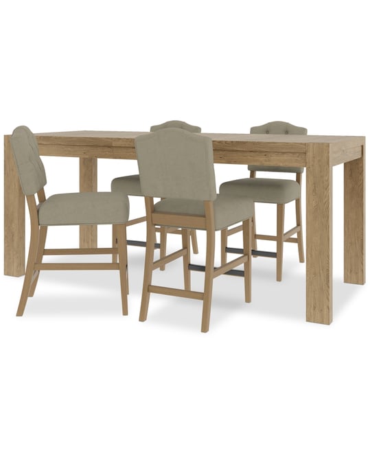 5pc Counter Height Dining Set (Davie Rectangular Table & 4 Jesilyn Stools)