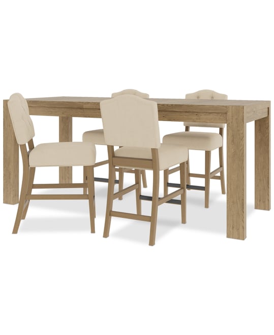 5pc Counter Height Dining Set (Davie Rectangular Table & 4 Jesilyn Stools)