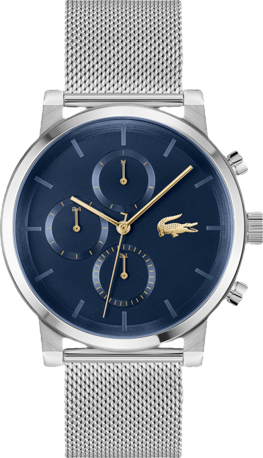 Men's Replay Silver Tone Stainless Steel Mesh Bracelet Watch, 44mm