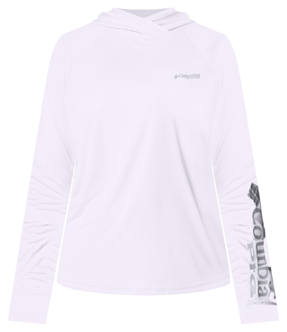 (取寄) コロンビア レディース タイダル ティー ブーディ Columbia women Tidal Tee Hoodie White/Cirrus Grey Columbia Tidal Tee Wicking Hoodie Thumbholes UPF 50 | Columbia