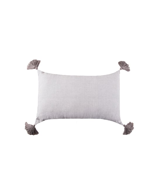 Bree Striped Dune Tan Cotton Decor Accent Pillow, 14" x 22"