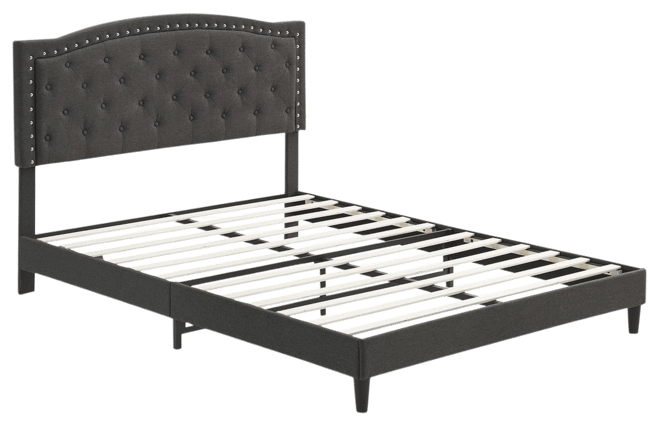 Queen Bed Frame with Adjustable Headboard, Platform Bed Frame