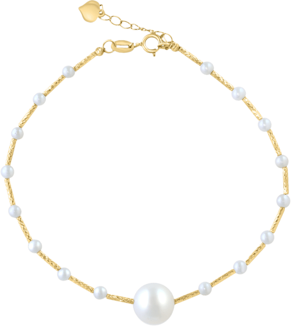 Effy Cultured Freshwater Pearl (2-1/2 & 8mm) Link Bracelet in 14k Gold