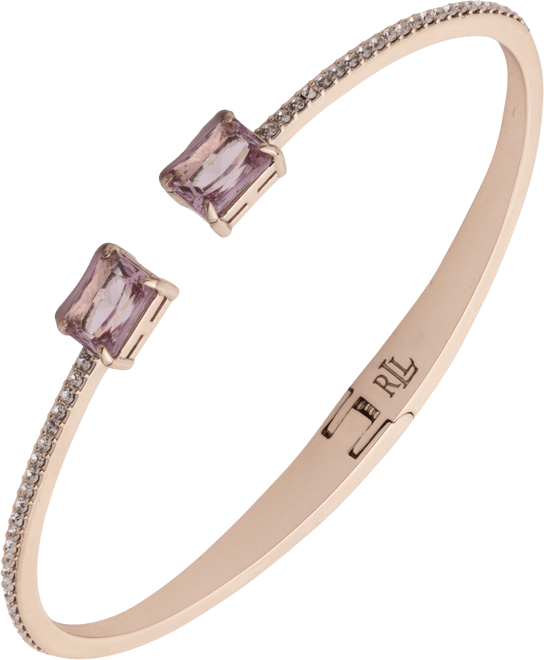 Lauren Ralph Lauren Gold-Tone Square Stone Bangle Bracelet