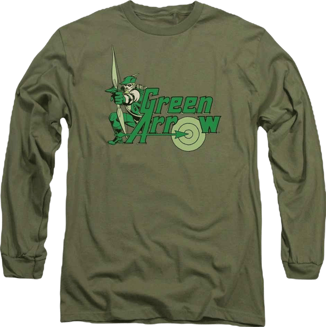 Men's Dc Comics Green Arrow Green Arrow Long Sleeve Adult Tee / T-Shirt