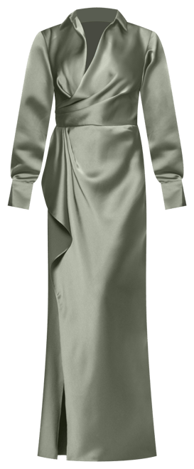 Women's Satin Shirtdress Gown