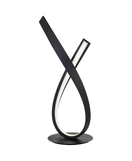 360 Lighting Twist 19 1/4" High Small Modern Accent Table Lamp Led Black Metal Single White Shade Living Room Bedroom Bedside