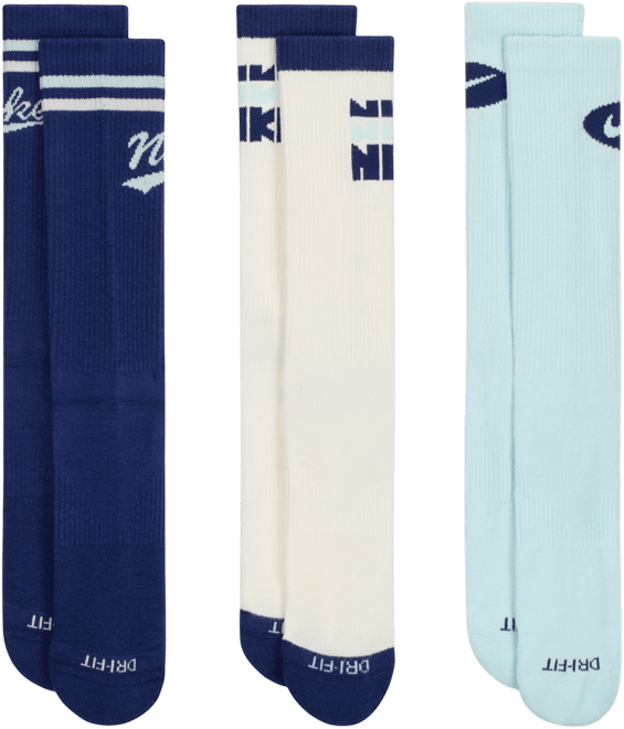 Nike Everyday Plus ถุงเท้าข้อยาว (3 คู่)